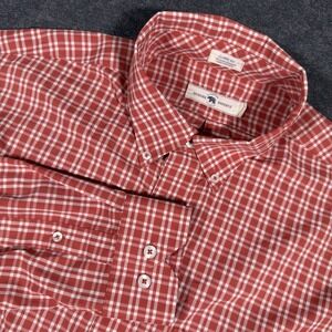 Onward Reserve Shirt Mens Large Red Button Down Classic Fit Plaid Lightweight